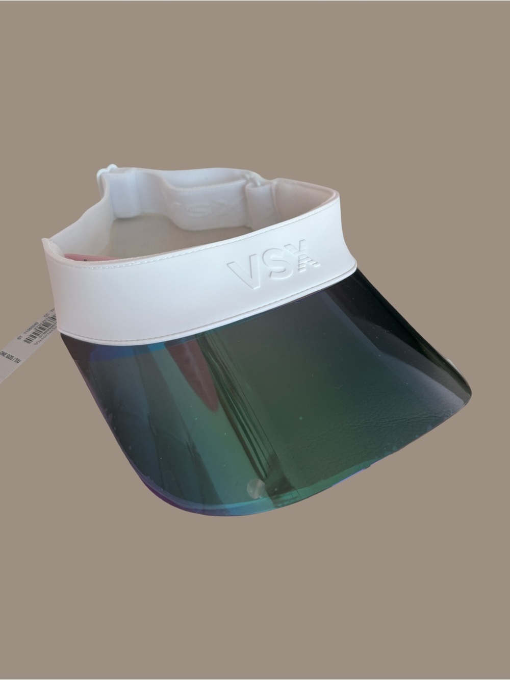 VSX White Visor with Iridescent Green-Blue Shield